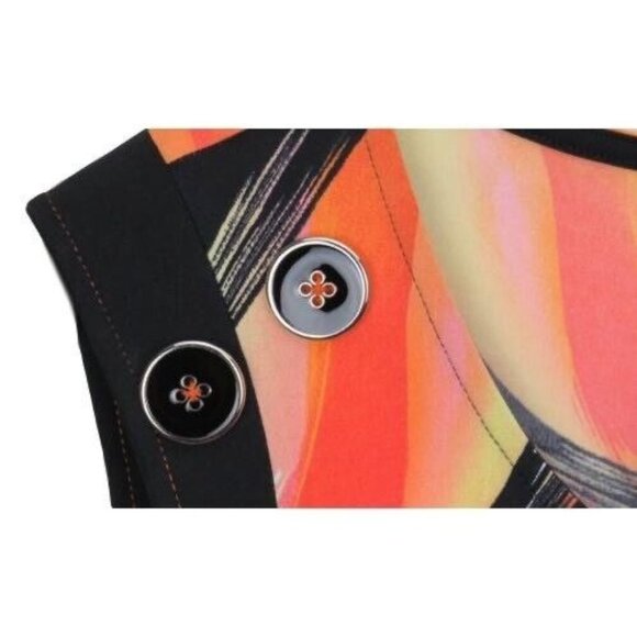 Soft Works Dress Women Small Sleeveless Stretch Multi Pink Black Orange Sheath - Picture 7 of 9